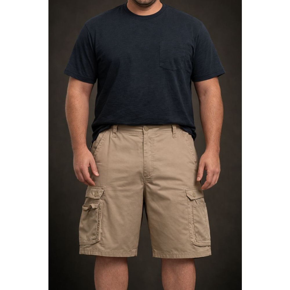 Lee Cargo Shorts Mens 40 Khaki Beige Utility Pockets Casual Cotton - Picture 2 of 6